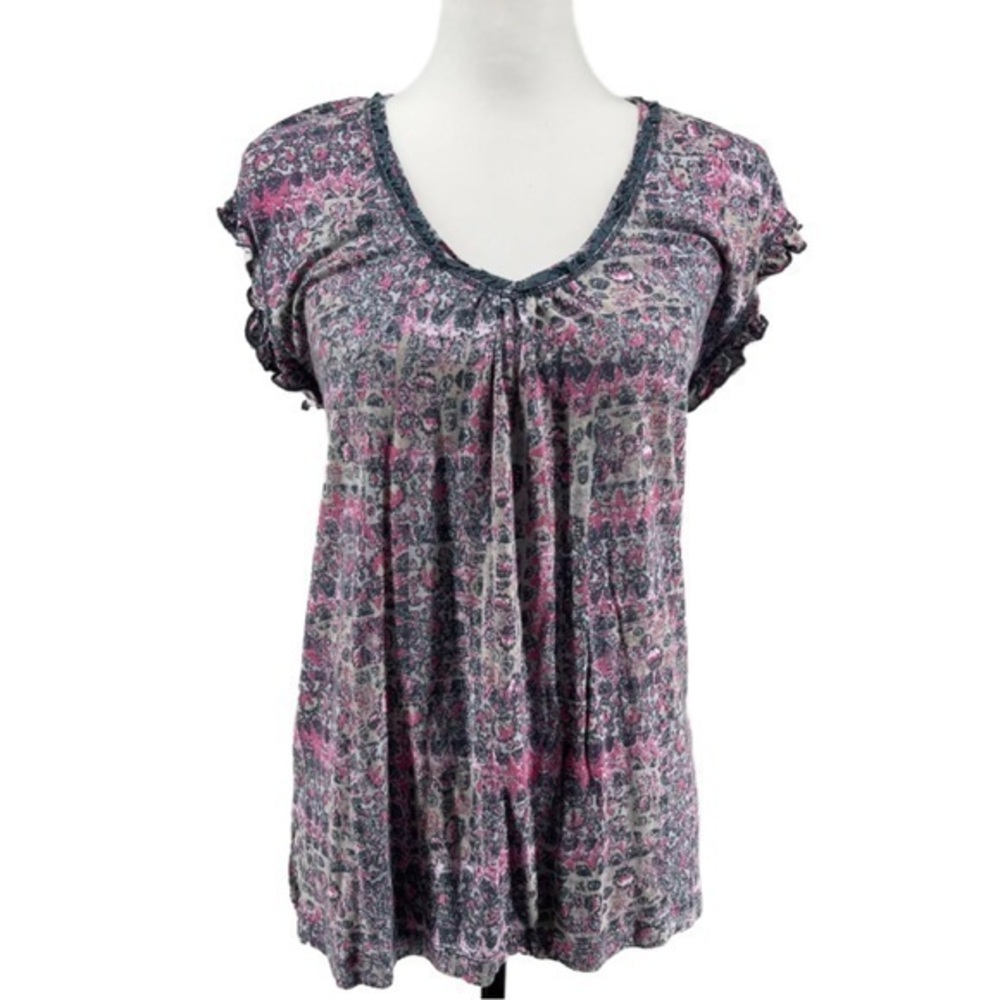 Wrap London Women’s Short Sleeve Pull Over V-Neck Top Size 8